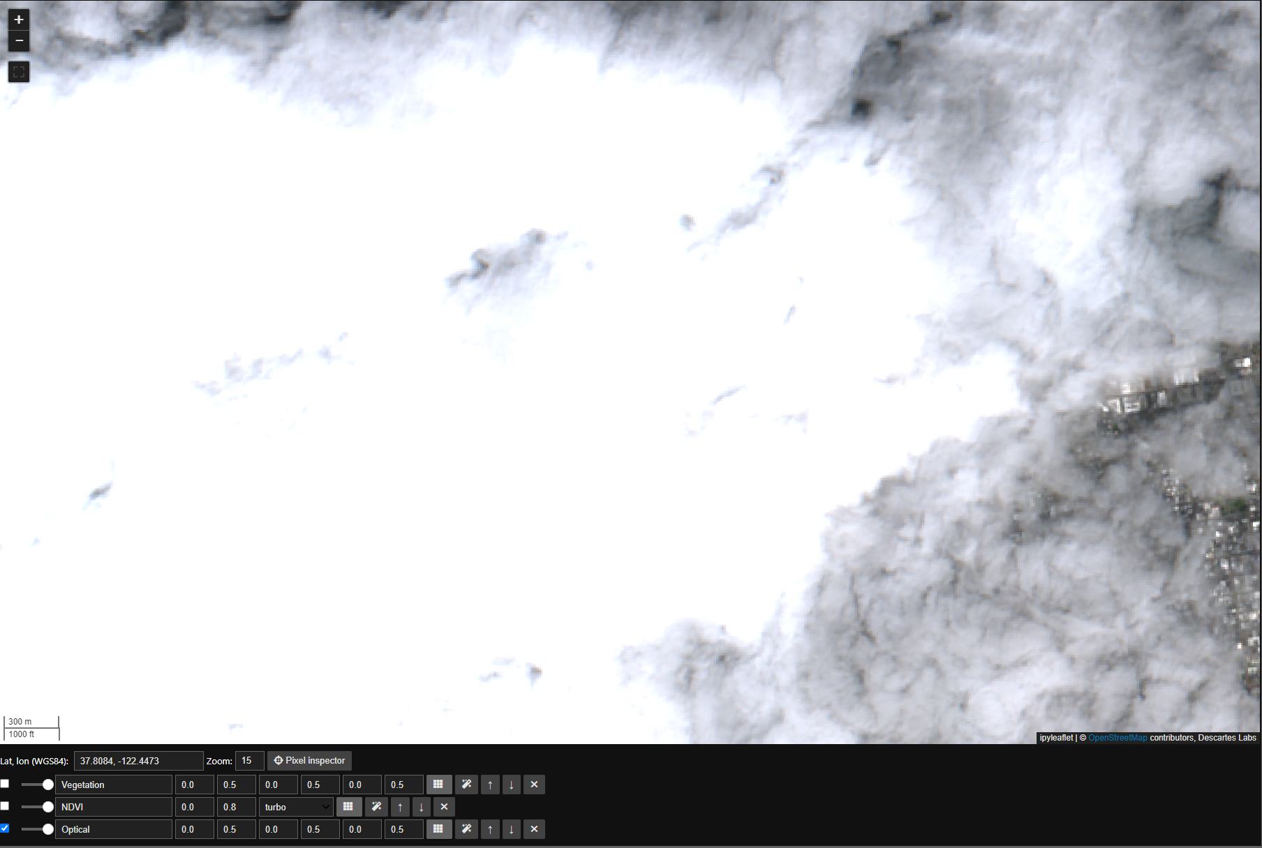 Sentinel-2 in San Francisco with Clouds